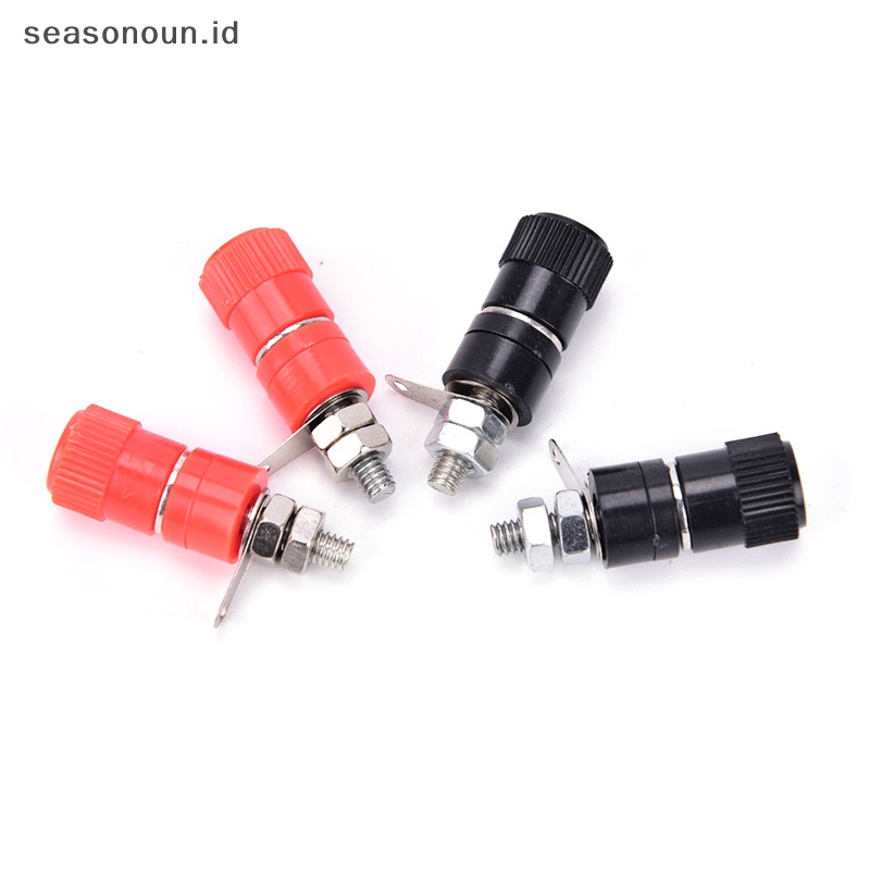 Rjmeasonoun 4pcs speaker amplifier terminal binding post banana plug socket konektor perempuan .