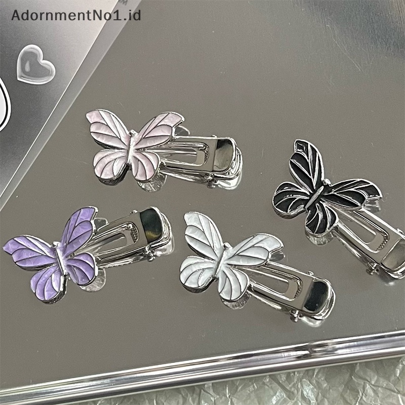 [AdornmentNo1] Fashion Y2K Metal kupu jepit rambut manis keren Hair Clip Duckbill Clip aksesoris rambut