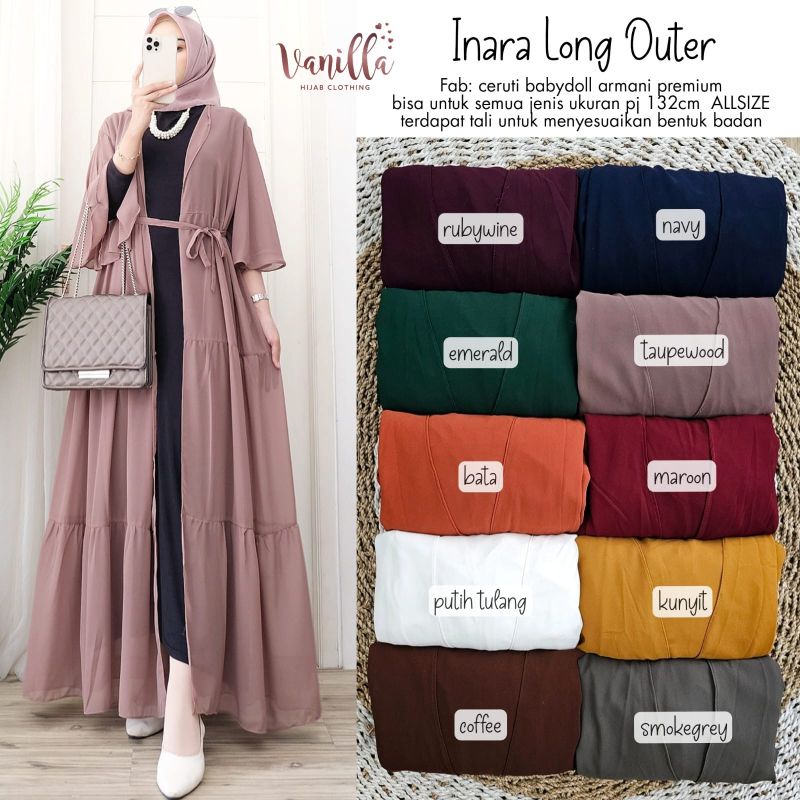 INARA LONG OUTER ORI VANILLA | Ceruti Babydoll armani Premium