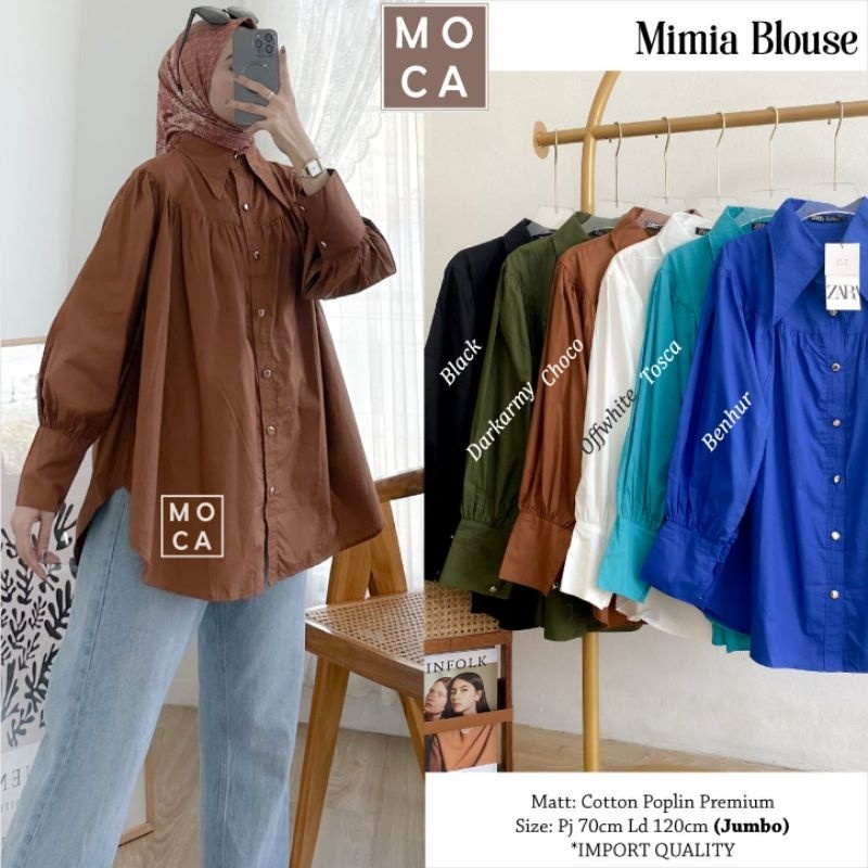 MIMIA BLOUSE ORI MOCA | Ld120 Cotton Poplin Premium