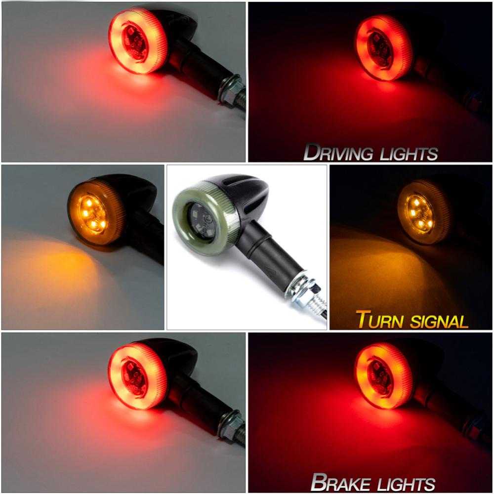 Openmall 1PC Lampu Sein Sepeda Motor Mengalir Lampu Sein LED Sein Indikator Peringatan Blinker Amber Light C8E6