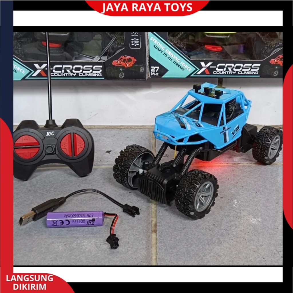 PROMO RC Remote Control Mobil ROCK CLIMBER CRAWLER OFFROAD x cross Boost Monster Berlampu Baterai CAS