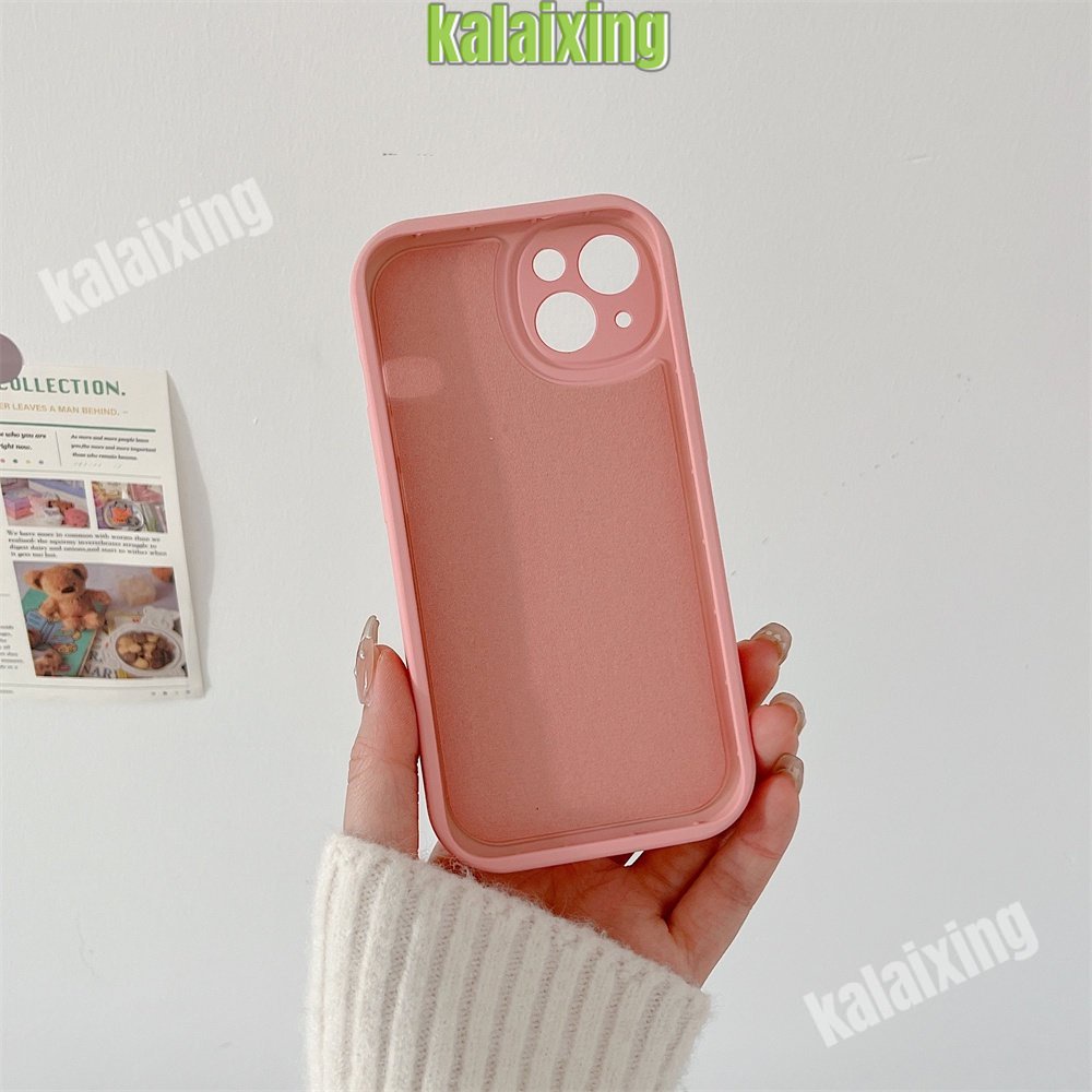 Soft Case Silikon untuk iPhone 11Pro 13 Pro Max 12 11 Pro Max 7/8 X XS Max XR 7Plus 8Plus Casing 3D Bear Back Cover Beludru Di Dalam