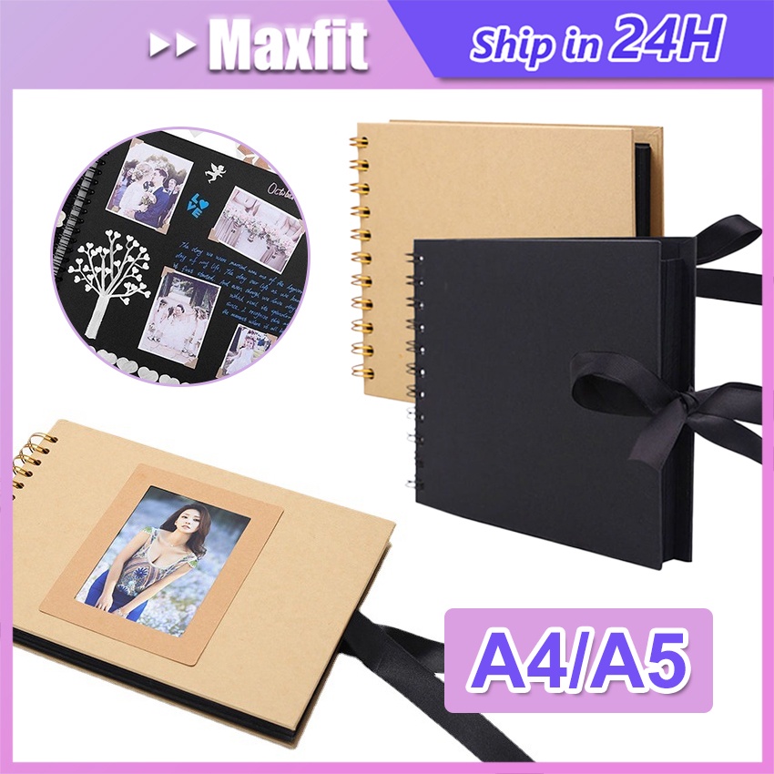 30lembar Scrapbook Album Foto Diy Buku Foto A5 A4 Scrapbook Hitam Aesthetic Album Vintage Buku Catat