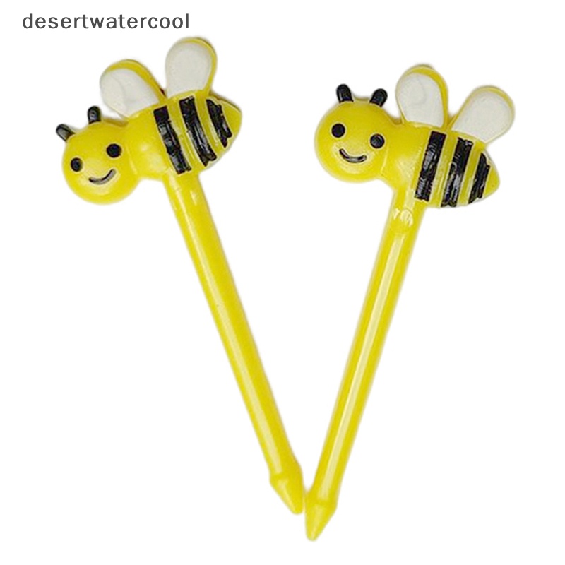 Deid 8 Pcs Lucu Kartun Lebah Buah Garpu Anak Plastik Rumah Tangga Dessert Kue Garpu Martijn