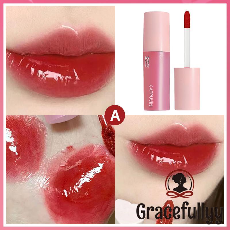 [Ready stock&amp;COD]Glasir Bibir Hati Merah Muda Pelembab Bibir Madu Teh Susu Wanita Warna Cermin Cermin Wajah Lipstik-GY