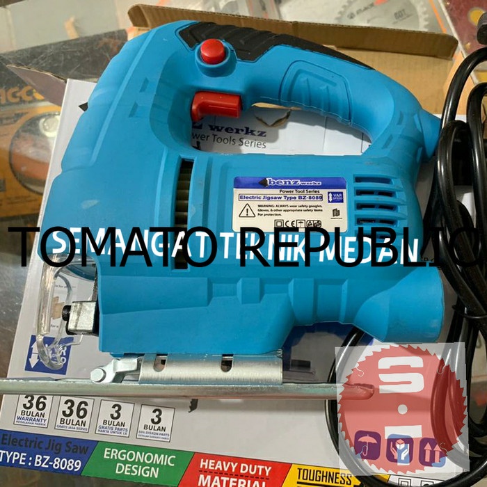 Murah BZ-8089 MESIN GERGAJI TANGAN JIGSAW KAYU 400 WATT BENZ WERKZ BZ 8089 HYR538