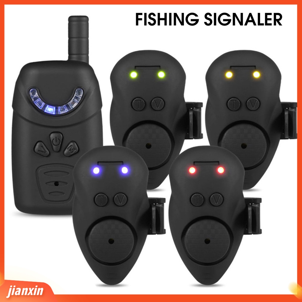 (In Stock) JY-65 Alarm Memancing Nirkabel Empat Lampu Pengukuran Yang Tepat Didukung Adjustable Alarm Suara Kuat Portabel Elektronik Carp Fishing Bait Alarm Peralatan Memancing