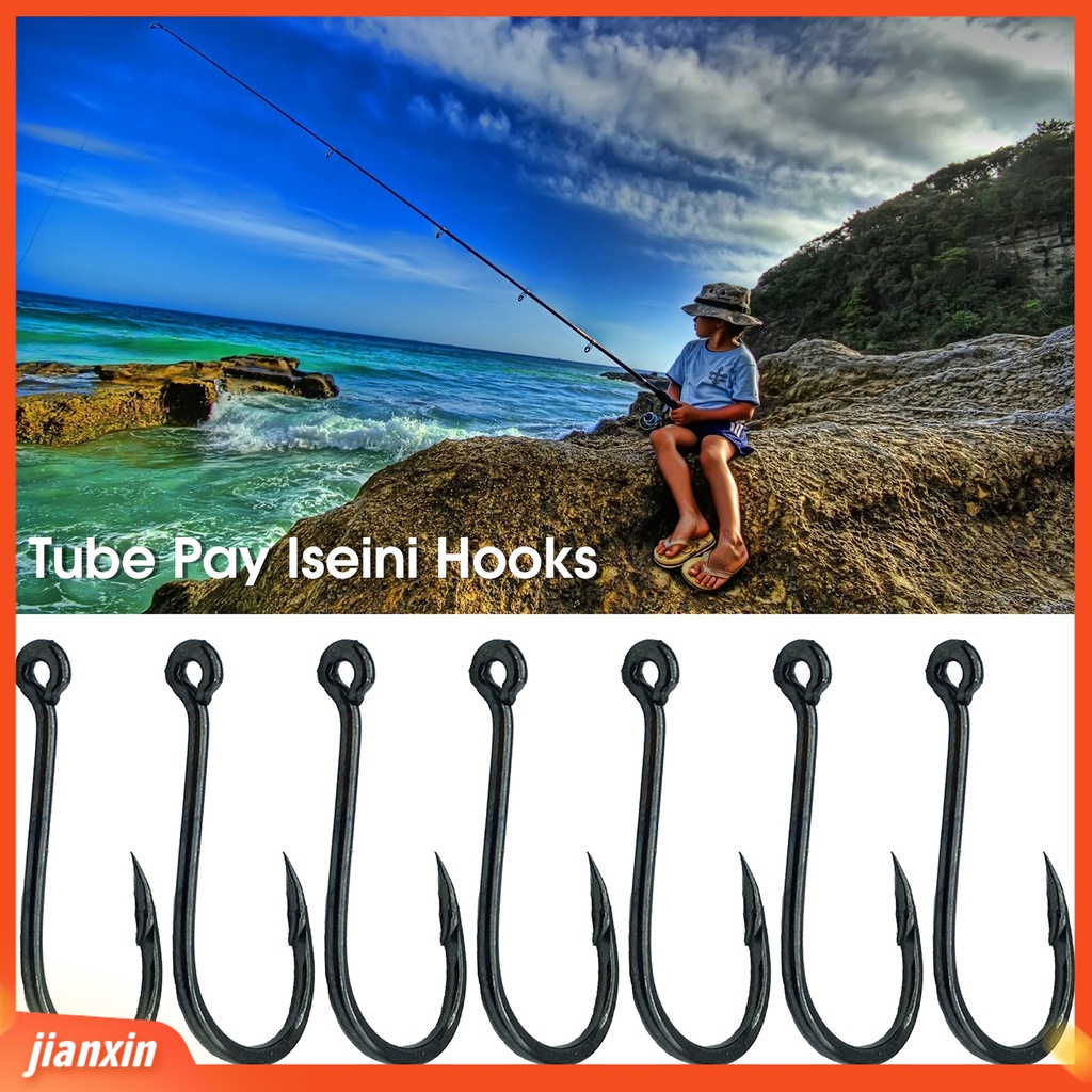 (In Stock) 50Pcs /Box Kail Pancing Kekuatan Tinggi Super Tajam Fishing Tackle Barbed Single Circle Carp Hook Memancing Aksesori