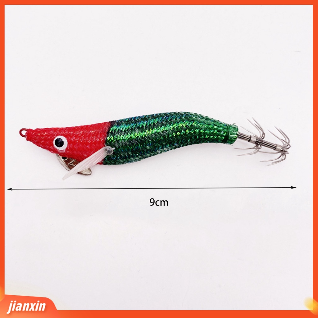 (In Stock) 9cm Umpan Pancing Dengan Efek Bercahaya 3D Simulasi Fisheye Tajam Kait Simulasi Angling Logam Kayu Kait Udang Memancing Luar Ruangan