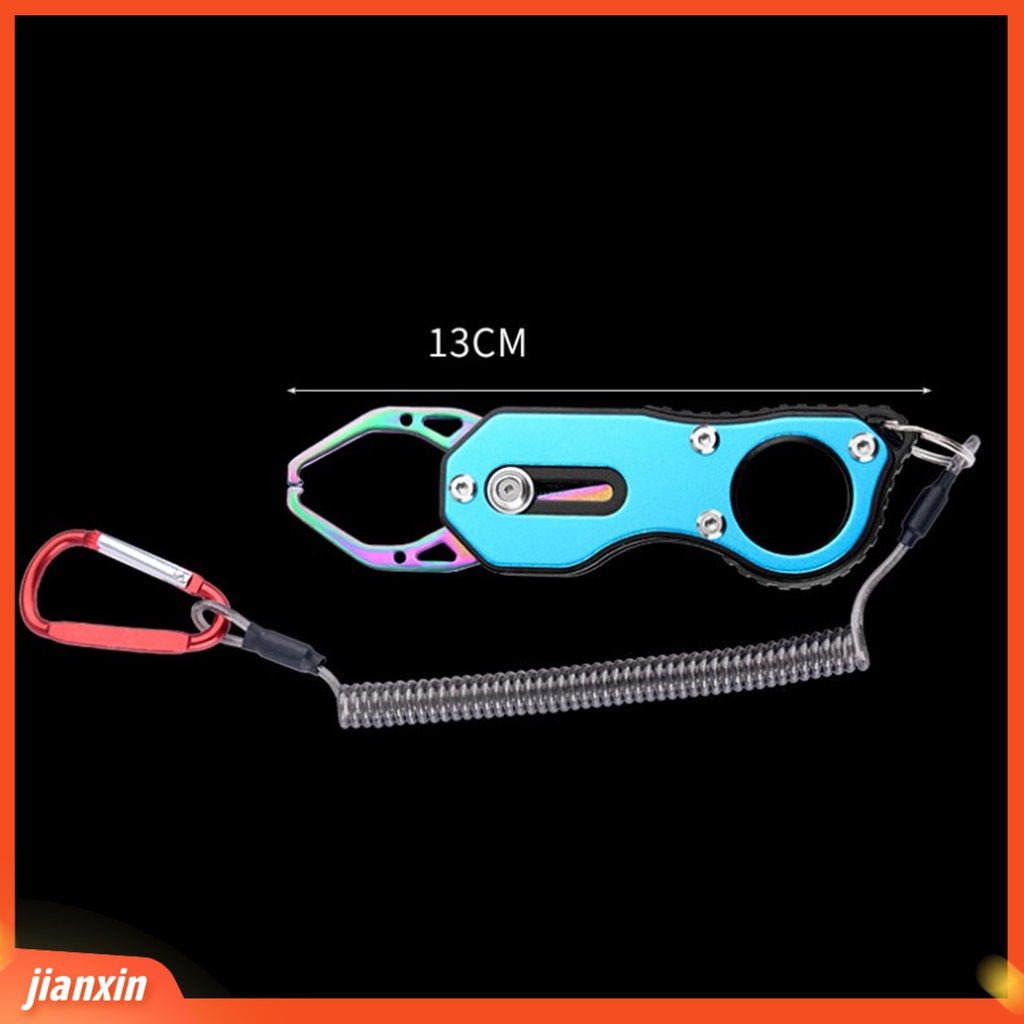 (In Stock) Enlarged Jaw Spring Design Fish Control Tang Dengan Carabiner Bibir Ikan Kecil Tang Pegangan Tangan Peralatan Angling