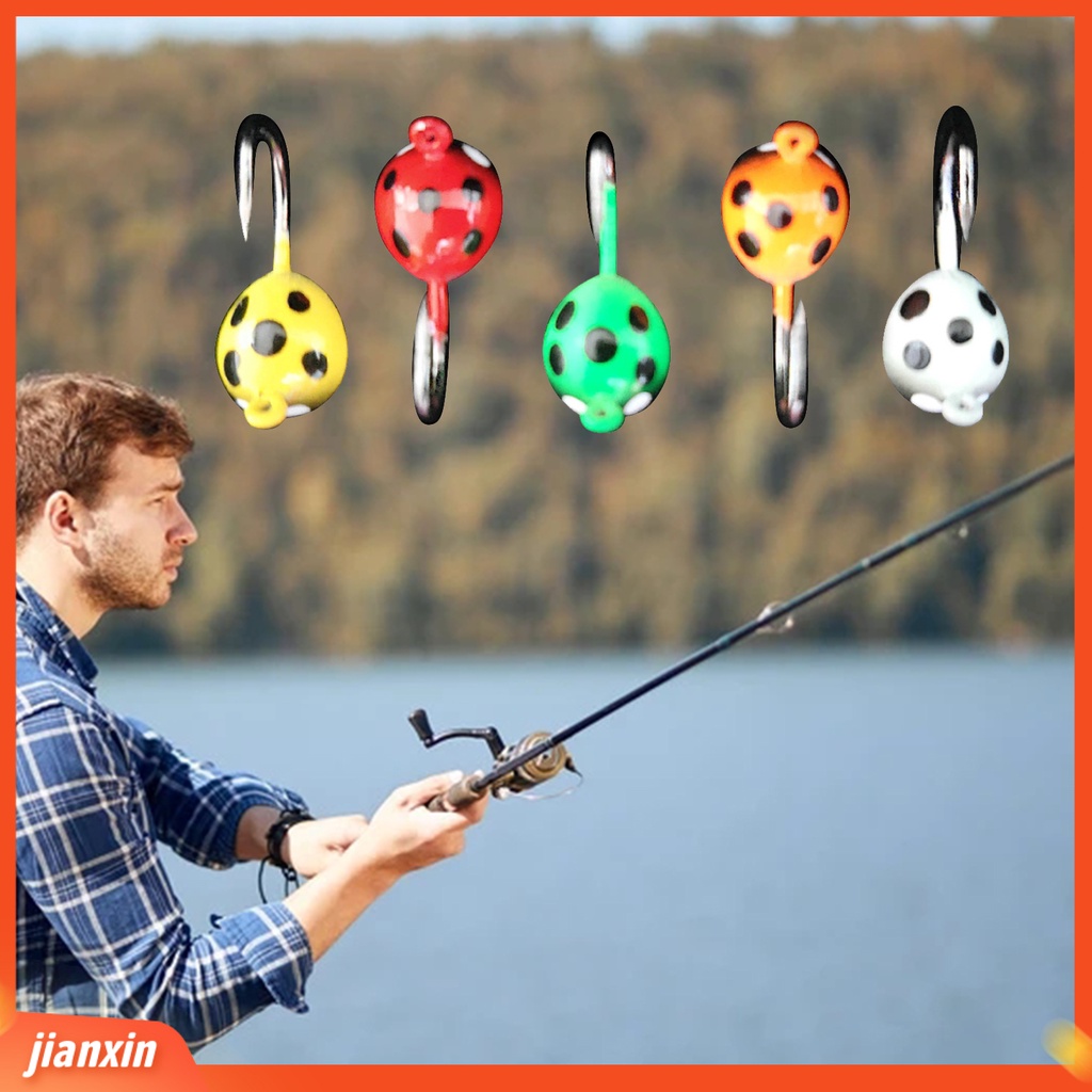 (In Stock) 15Pcs /Set Umpan Pancing Berbentuk Kepik Tajam Kait Logam 3D Mini Reusable Ladybug Umpan Aksesoris Untuk Outdoor