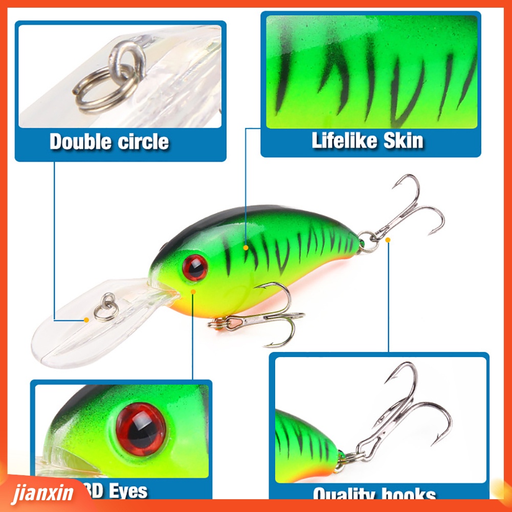 (In Stock) 1Pc Engkol 3D Mata Umpan Pancing Umpan Keras Bass Crankbait Tajam Fish Hook Tackle