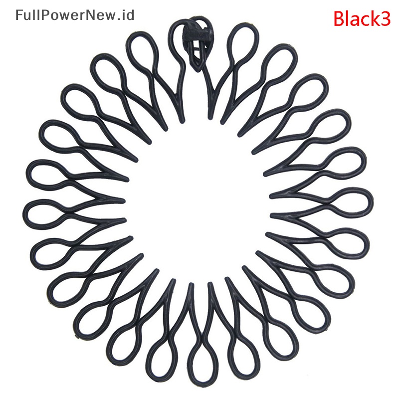 Power Wanita Plastik Lingkaran Penuh Stretch Diamond Flexible Sisir Gigi Headband Hair Band ID