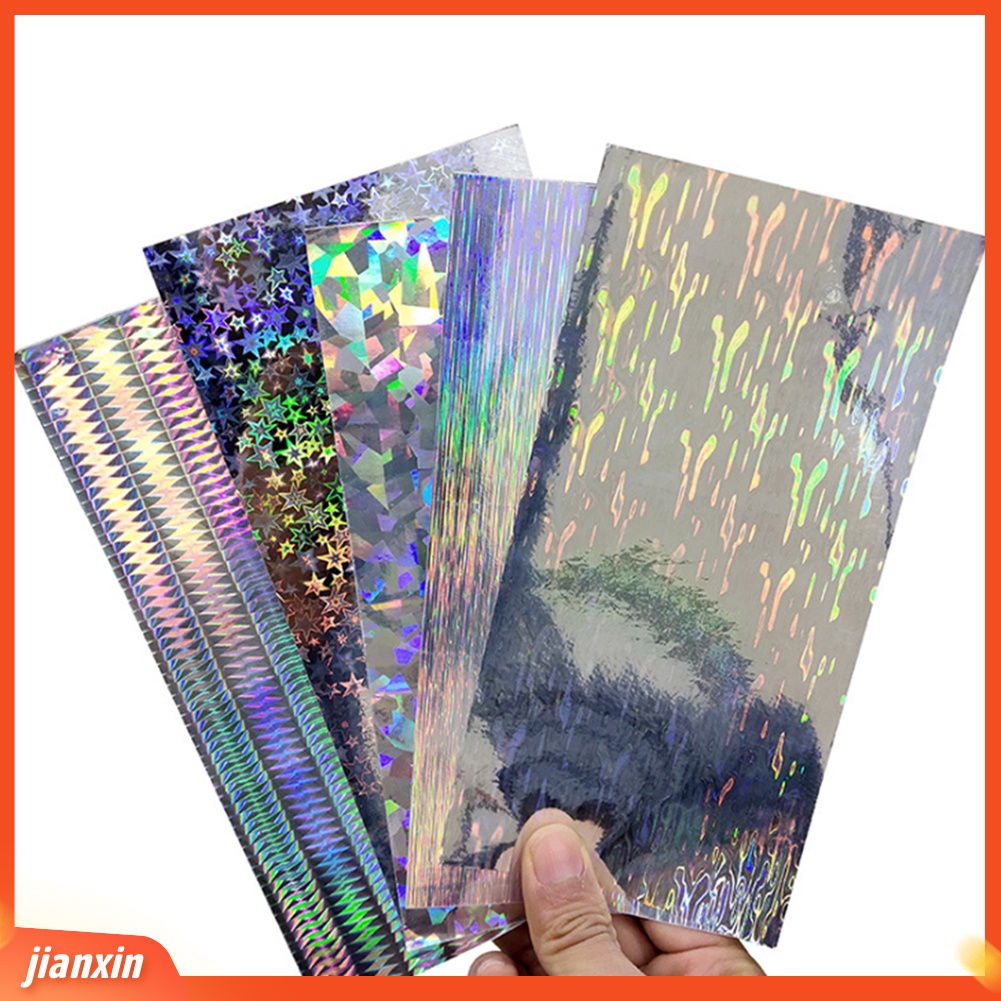 (In Stock) 10Pcs Tape Perekat Hologram Motif Geometri Film Flash Fishing Lure Sticker