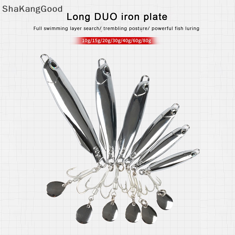 Selip Memancing Tenggiri Spanyol Kait Tunggal Dan Ganda Plat Besi electroplated mirror silver Dengan Payet, Tiga Pengait, Laut Ringan, Pantai Air, Jalan Cor, sub, Logam Cor remote SK