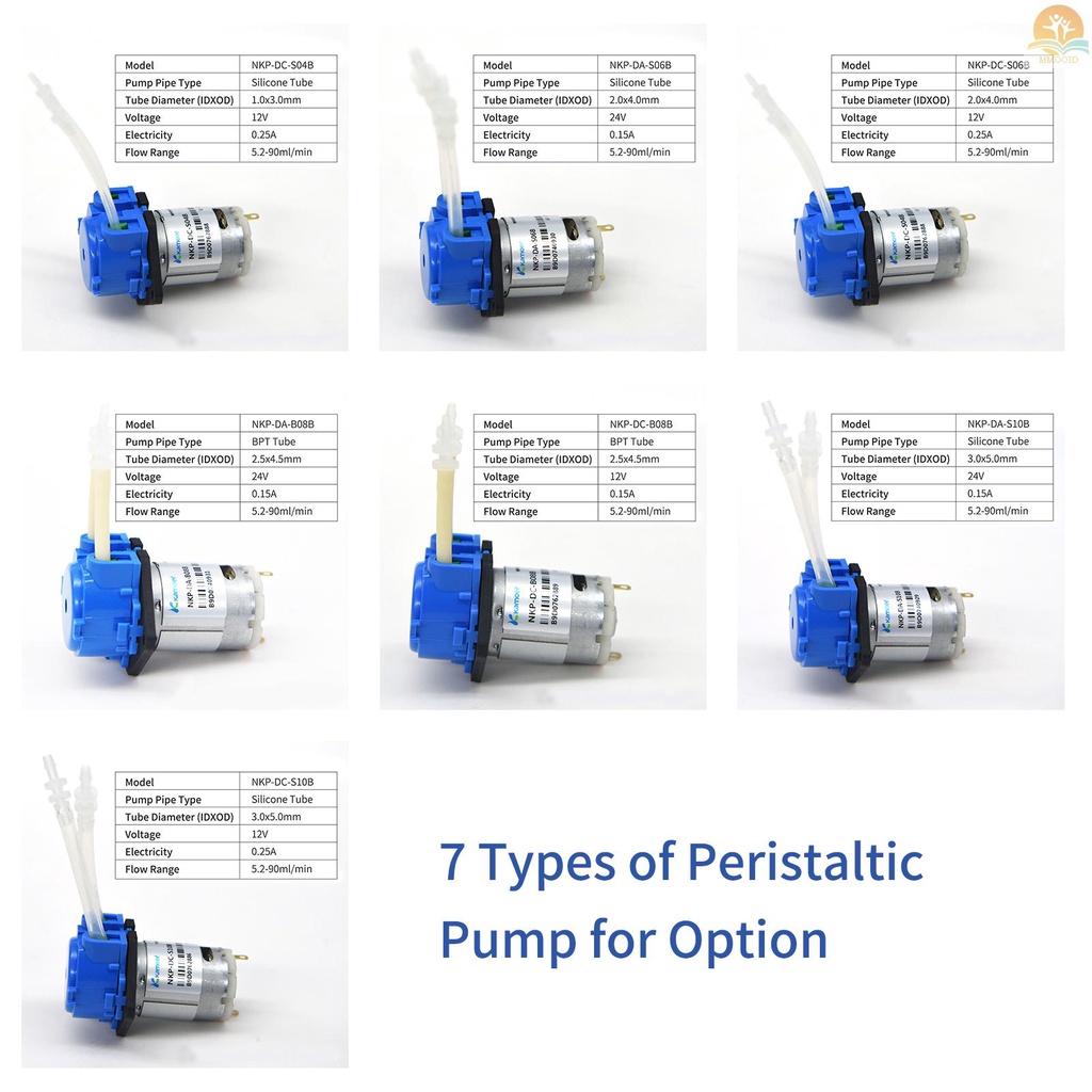 In Stock Kamoer Peristaltic Pump Pompa Air Cair Aquarium Flow Adjustable 5.2-90ml/min 12V Dosing Pump Untuk DIY Aquarium Lab Chemical Analisa Dosing Additives 1.0x3.0mm