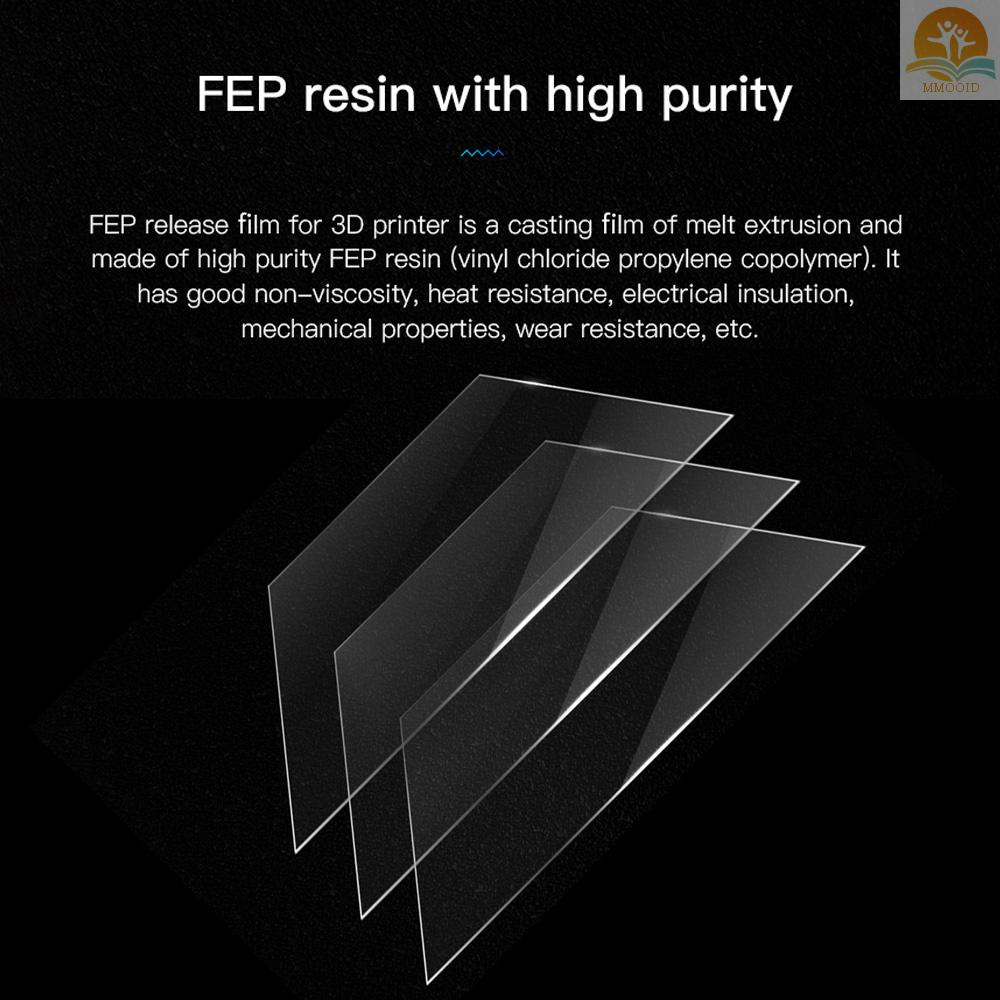 In Stock Profesional Cahaya-Curing FEP Release Film Sheet 200*140mm Transmisi Tinggi Tahan Panas Kompatibel Dengan LD-001/LD-002/LD-002R Photon SLA DLP Resin 3D Printer