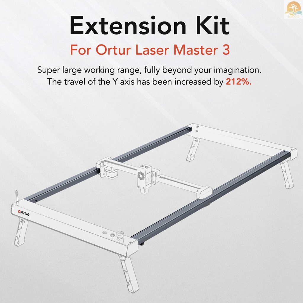 In Stock ORTUR Engraving Area Yaxis Extension Kit Untuk Laser Master 3mesin Ukir Expand to 850x400mm Area Kerja Presisi Tinggi Efisiensi Pengerjaan Untuk Highe Objek Besar