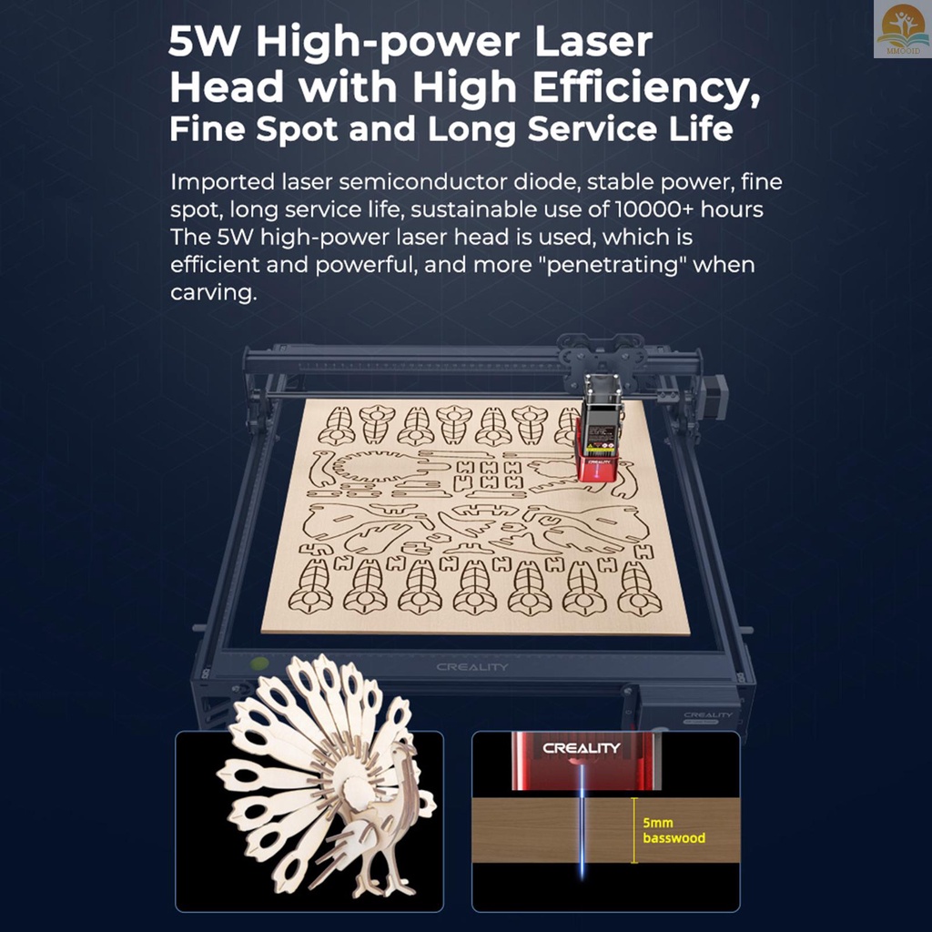 In Stock Creality Ender-3 S1 CV- Module Laser 24V 5W Kepala Laser Kompatibel Dengan Ender-3 S1/Ender-3 S1 Pro/Ender-3 S1 Plus CNC Mesin Ukir Laser Fokus Yang Tepat Laser Spot Jeplak