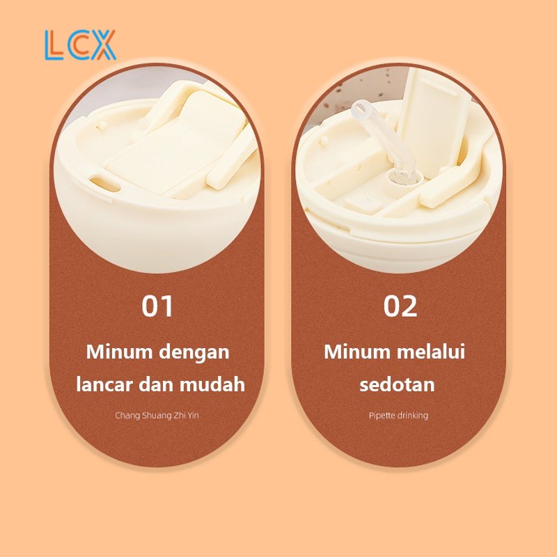 LCX Tumbler Kaca / Botol Lucu Tali Mutiara / Gelas Minum Kaca Simple Elegan Water Bottle Cup For Coffee VS-345