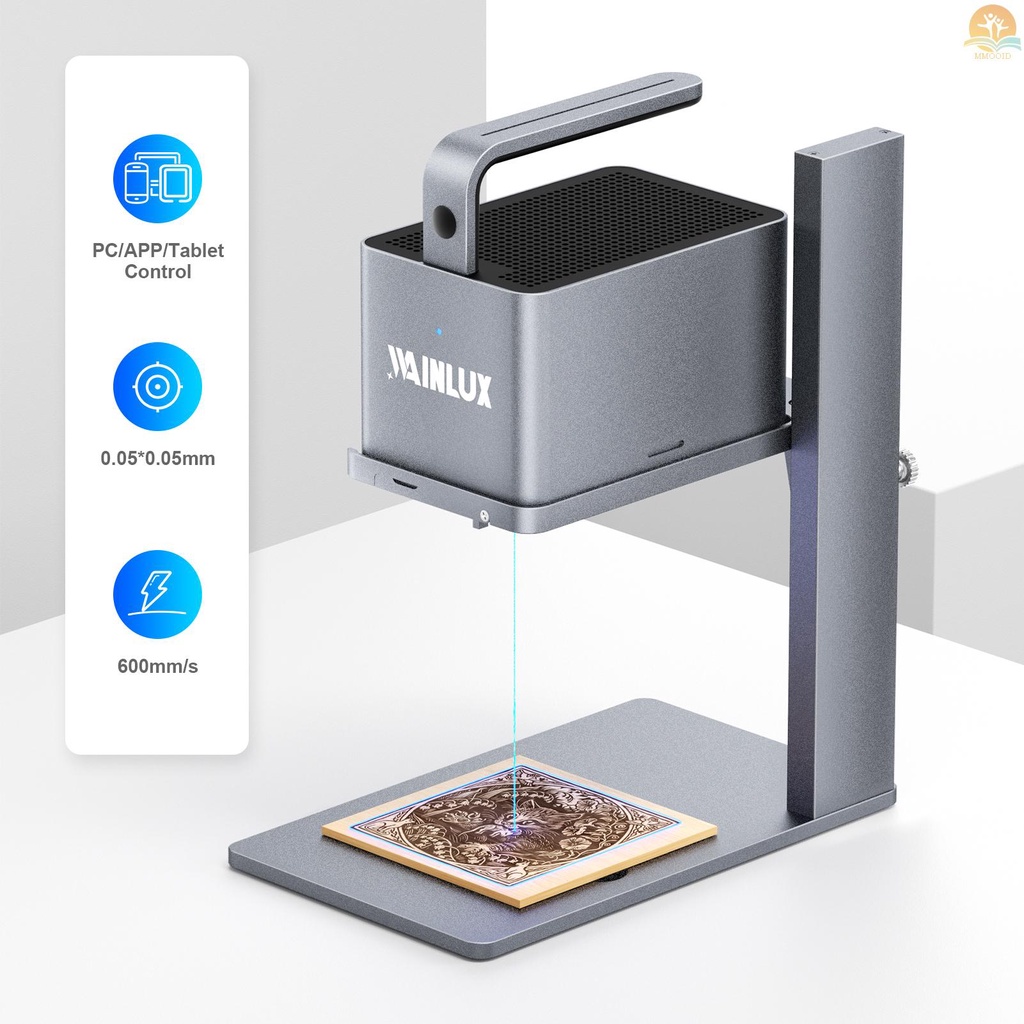 In Stock WAINLUX Z4 Laser Engraver Mini Laser Marker 5W Cahaya Biru Laser Power Support Fungsi BT Sambungan Wirelss APP Comtrol Offline Grafir Dan Ukir Magnetic Eye Protect