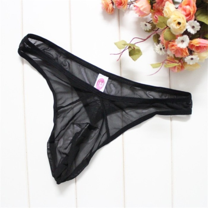 Men Gstring Celana Dalam Seksi Pria Thong Hitam 3070