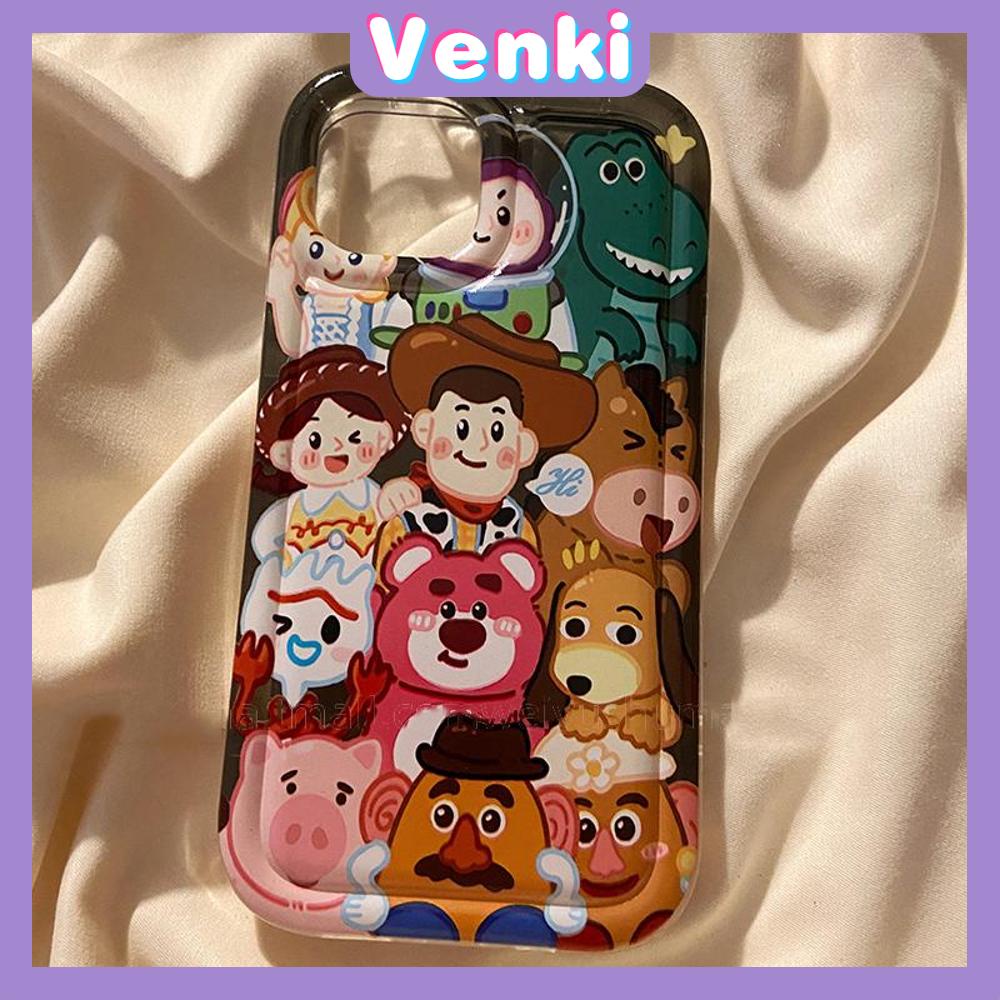 VENKI - Untuk iPhone 11 Case Bening Lembut TPU Bingkai Foto Airbag Ponsel Case Tahan Guncangan Perlindungan Kamera Kartun Lucu Kompatibel dengan iPhone 14 13 Pro Max iPhone 12 Pro Max XR XS 7 8