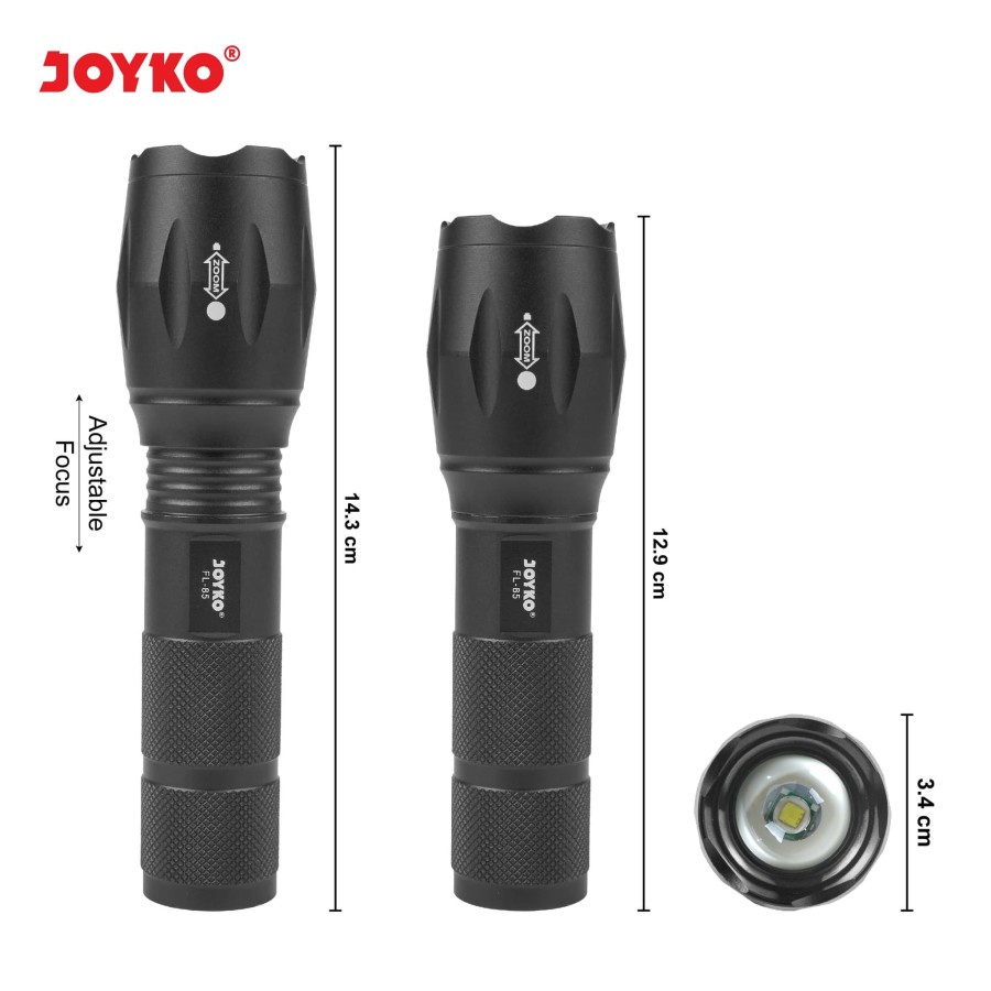 Rechargeable Senter LED JOYKO FL85 / Flashlight LED Isi Ulang HP / Fash Light FL 85