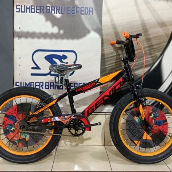 Sepeda bmx anak 20 inc ban jumbo genio new rem v break bisa usia 7 tahun ke atas