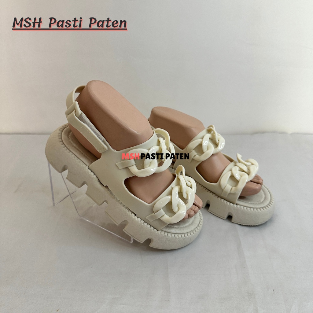 Sandal Gunung Karet Import Motif Rantai Wanita Anti Slip