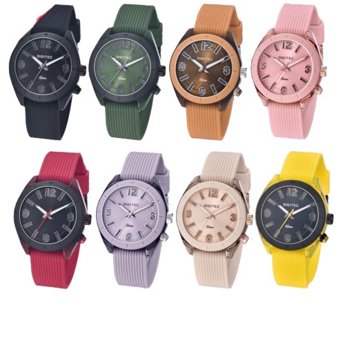 JAM TANGAN WANITA DIGITEC 9100 DG 9100 NEON LIGHT RUBBER ORIGINAL