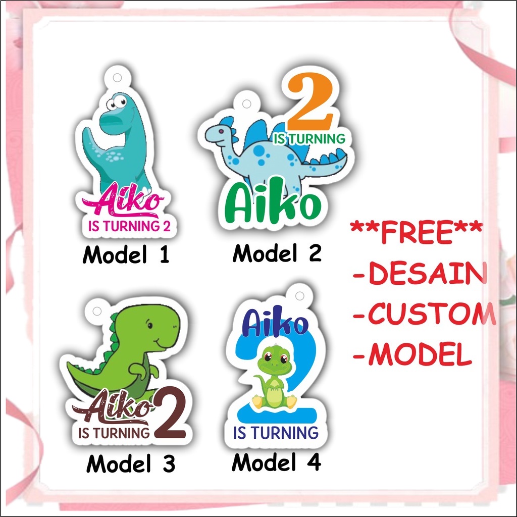 

(20pcs) Tag DINOSAURUS Tag Hangtag Handtag Hang Tag Hand Tag Hampers Ulang Tahun Anak Gantungan Custom Cutting DIE cut iskstore