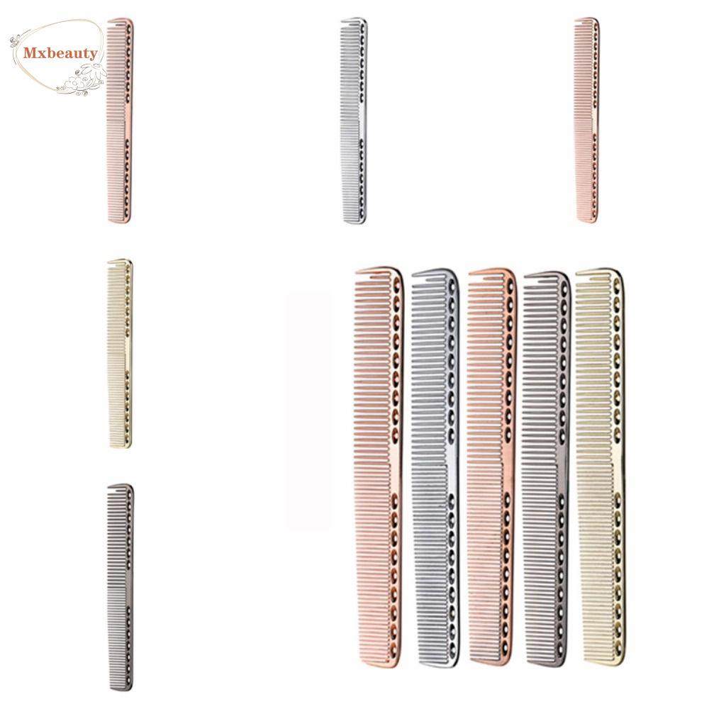 MXBEAUTY Pro Sisir Penata Rambut, Sisir Pemotong Rambut Bahan Metal Tahan Lama, Alat Styling Rambut Sikat Rambut Anti-Statis Anti-slip Golden Dying Untuk Barber