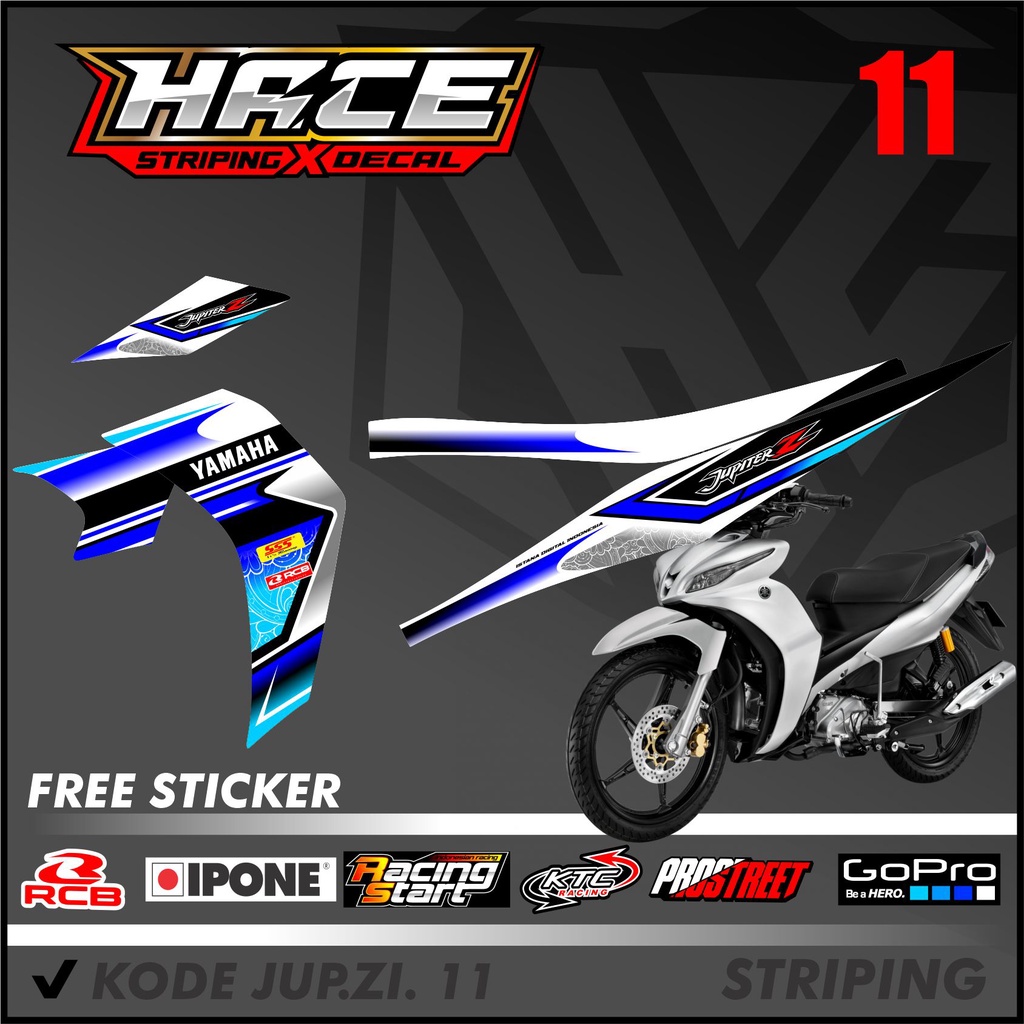 Striping Jupiter Z Robot - Sticker Stiker Variasi Lis Motor Jupiter Z Robot Robot Motif Racing 11