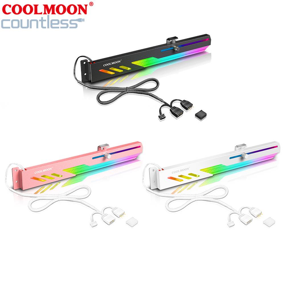 Coolmoon GT8 Kartu Video Komputer Horizontal GPU Holder GPU Support 5V A-RGB Bracket Slide Adjustment Untuk ASUS/MSI