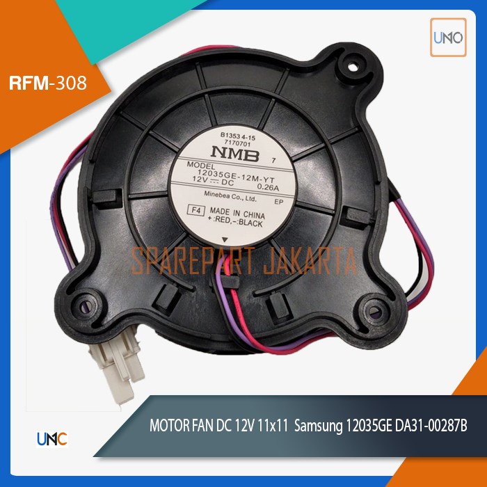 MOTOR FAN DC 12V Samsung 12035GE DA31-00287B 11x11 RFM-308 -GIBRAN15