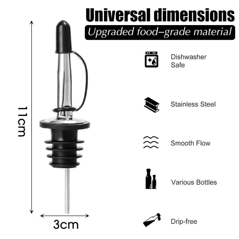 [Fitur] Nozzle Semprotan Minyak Lancip Dengan Tutup/Mulut Penuang Wine Anti Bocor/Cerat Dispenser Madu Susu/Stopper Botol Tertutup Tahan Debu/Aksesoris Dapur Barware