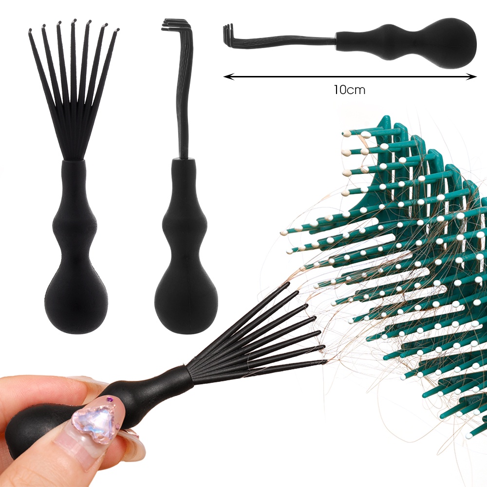 1pc Alat Pembersih Sisir Rambut Mini/Pembersih Sikat Rambut Gagang Tertanam Bermanfaat/Alat Styling Salon/Perlengkapan Cakar Sisir Pijat Portabel/Sisir Menghilangkan Kotoran Rambut Aksesoris