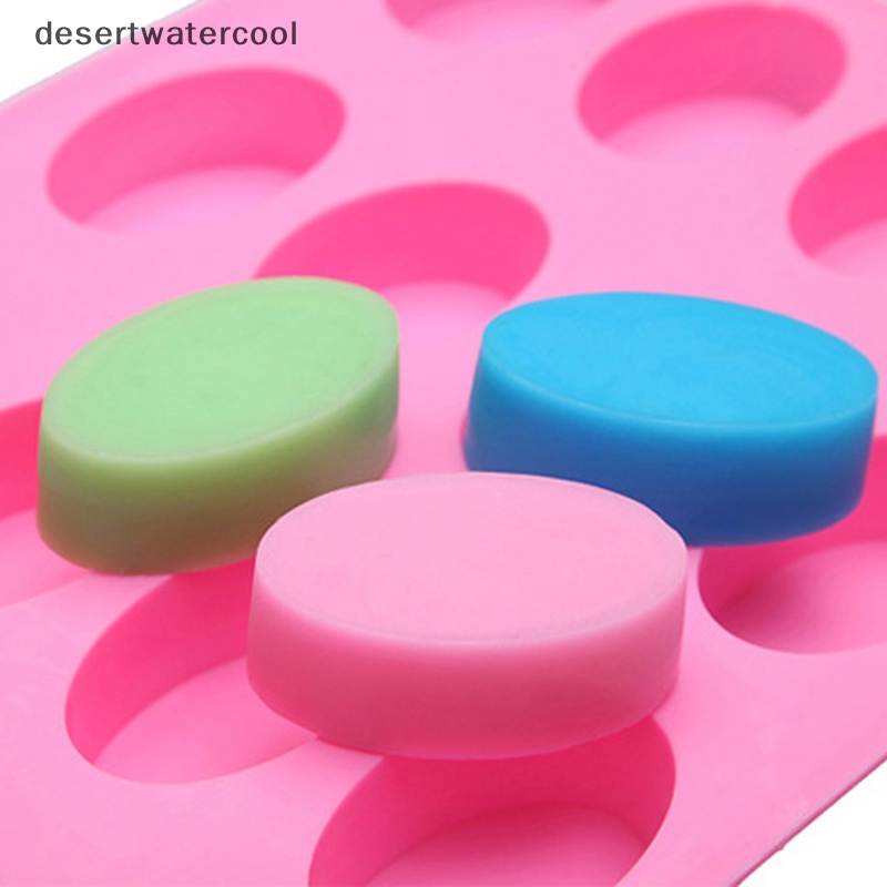 Deid 16 Cavity Bentuk Oval Cetakan Sabun Panggang Silicone Mold Tray Homemade Craft Martijn