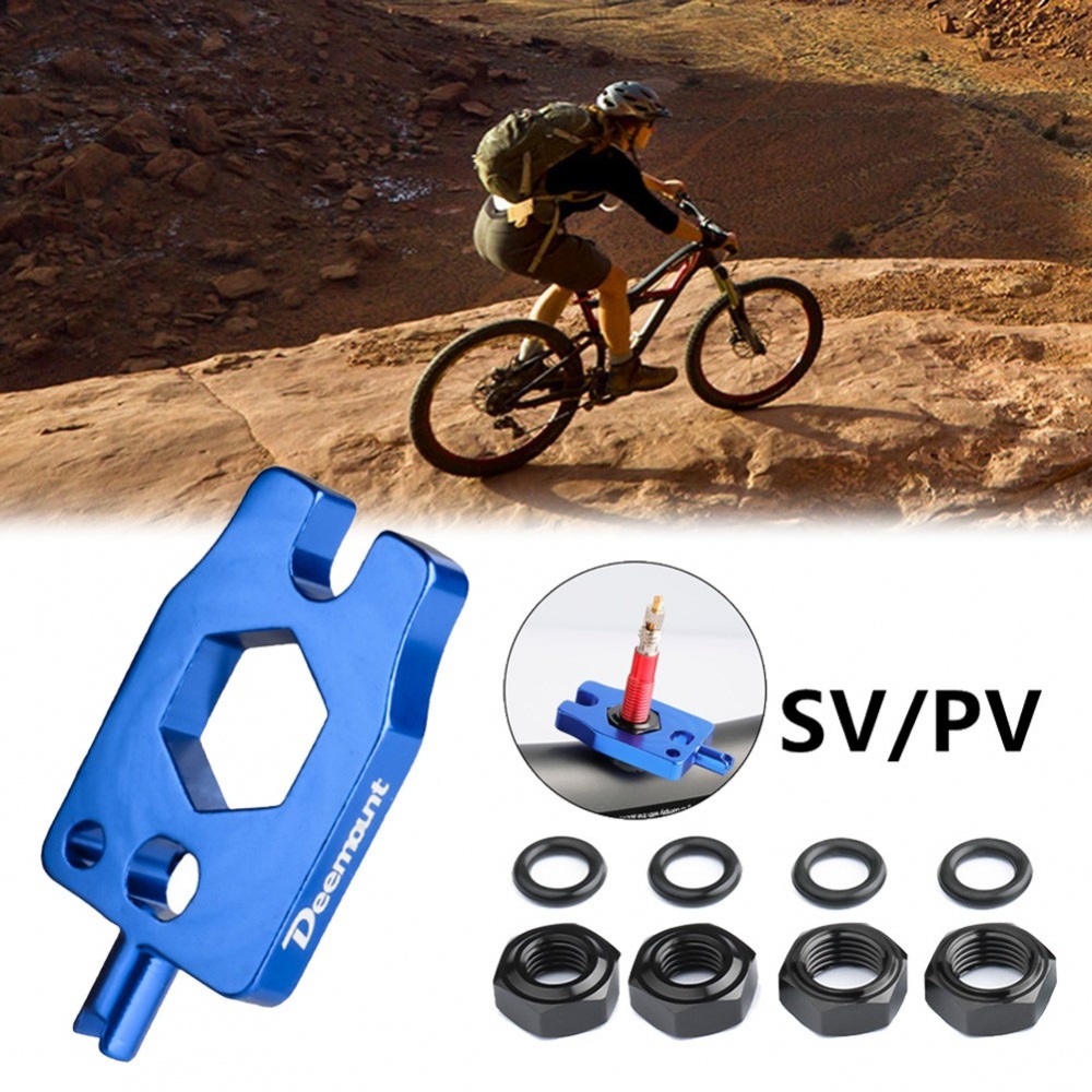 Kunci Pas Tool Set Sepeda Sepeda Jalan Biru Schrader (AV) Valve Core Aluminium Alloy