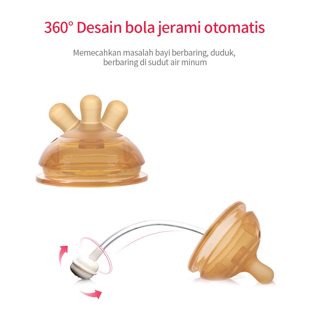 【Debora Mall】MOMO BPA FREE Dot Bayi Cokelat Pengganti Puting Dengan Sedotan Aksesoris Botol Susu Bayi PIKO BELLO Dot Wide Neck