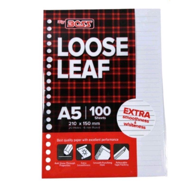 

ISI KERTAS BINDER A5 100 LEMBAR || LOOSE LEAF BIG BOSS 3