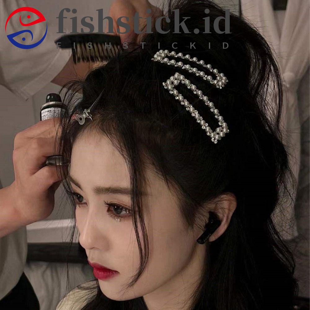 Fishstick Berlian Imitasi Klip Rambut Kreatif Manis Rasa Mewah Bang Klip Bintang Gaya Yang Sama Temperamen Geometris Klip Rambut Wanita Aksesoris Rambut
