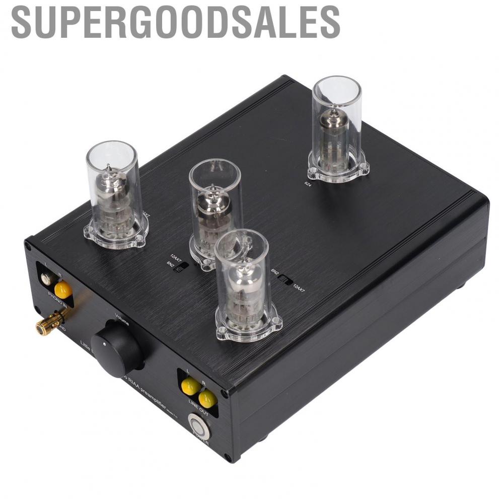 Supergoodsales Phono Preamplifier  Low Background Noise Vacuum Tube Elegant Appearance HIFI Portable for Record