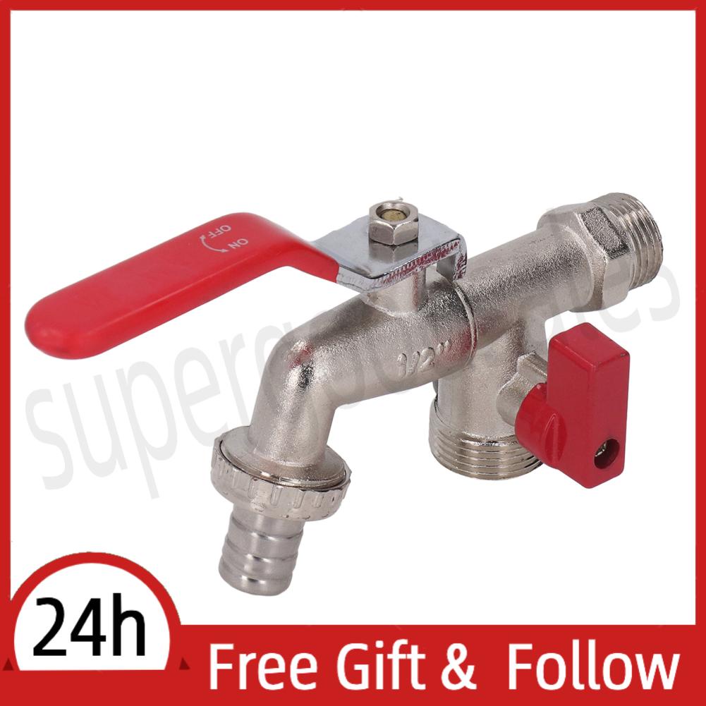 Supergoodsales Double Valve Faucet 1 In 2 Out Washing Machine Hose Zinc Alloy Garden Accessories