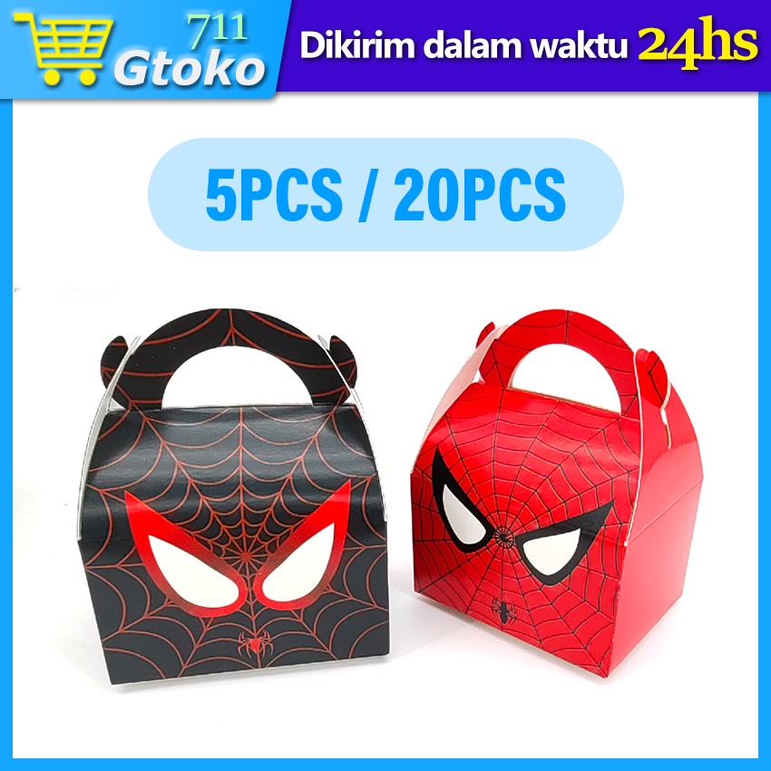 

Gable Box Spiderman Kotak Cokelat Candy Snack Packing Box Mini Gift Box Birthday Pesta Ulang Tahun Anak 5Pcs / 20Pcs