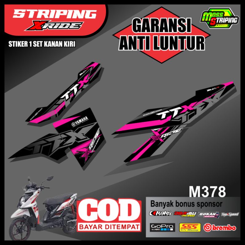 MASS Striping- Striping Sticker List Variasi Motor yamaha X RIDE 155 cc 2013 2014 2015 2016 2017 sem