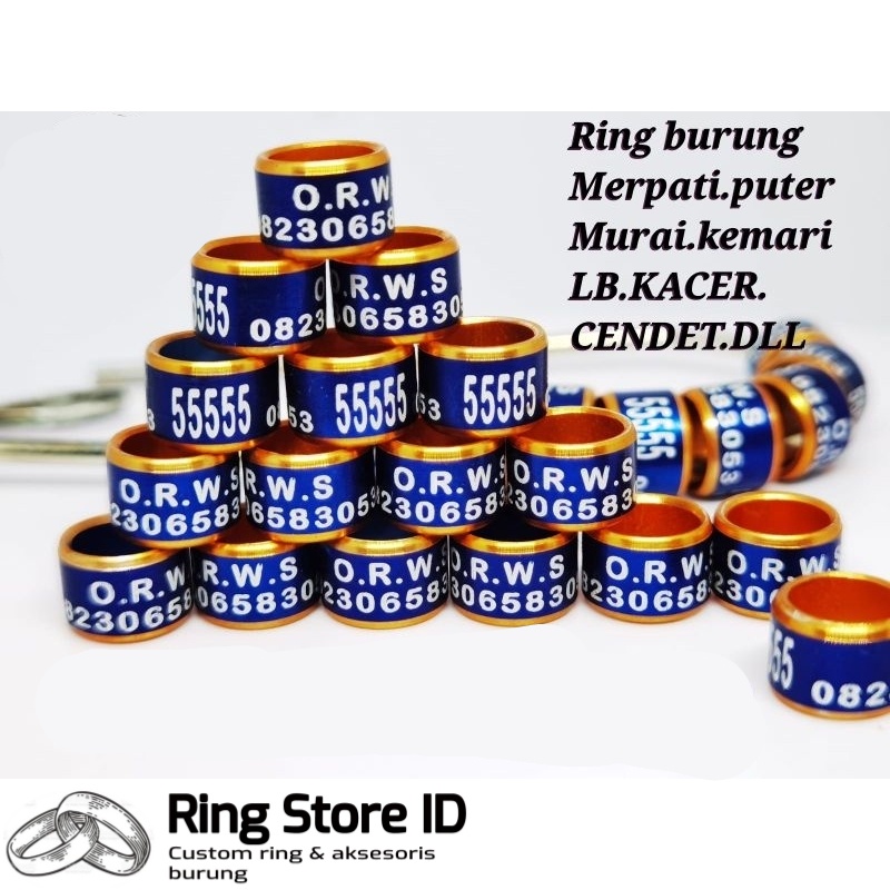TERMURAH RING BURUNG GELANG BURUNG RING IDENTITAS RING CUSTOM kenari murai lovebird perkutut merpati