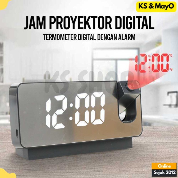 UNIK Jam Meja Alarm Digital Proyektor Langit Langit Temperature
